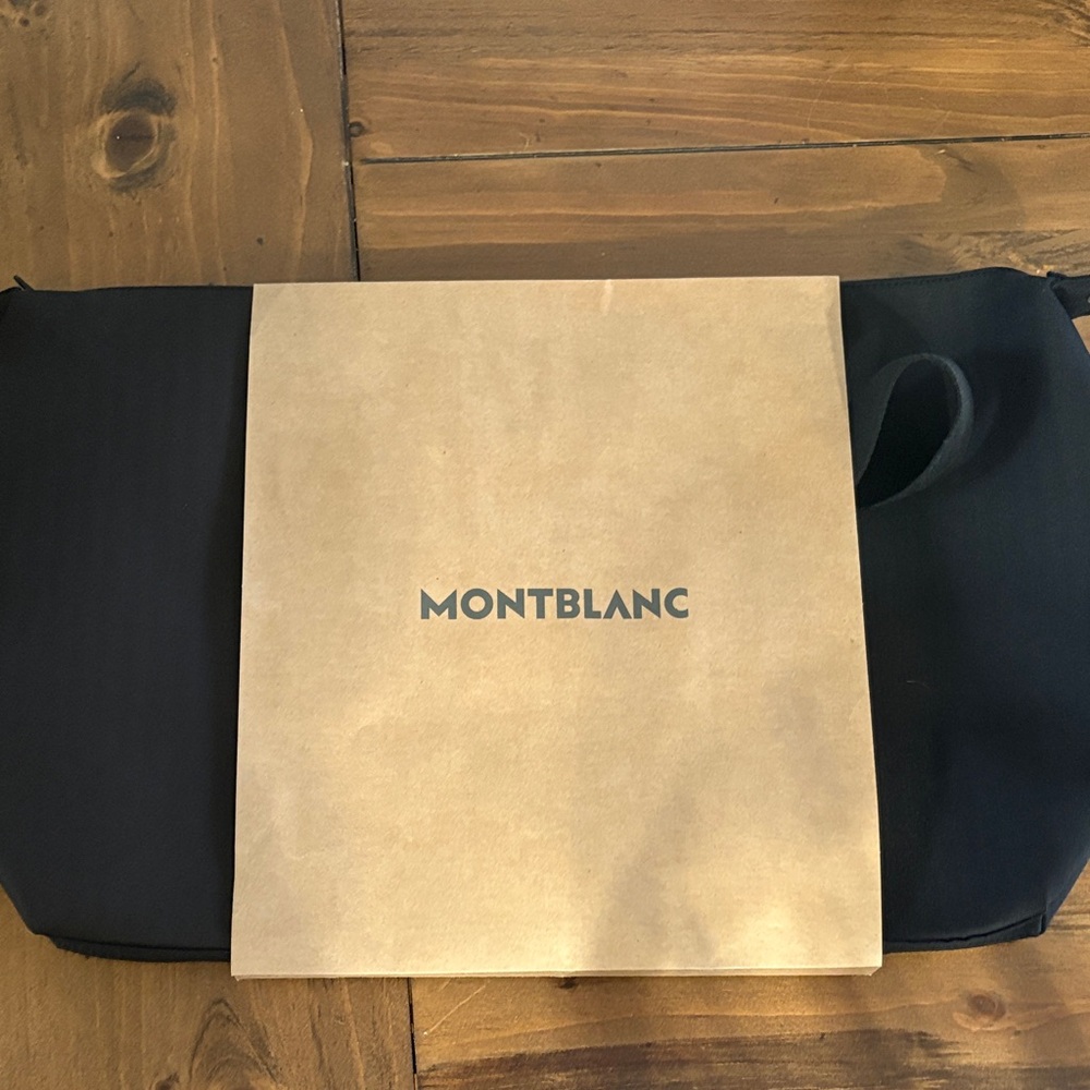 Montblanc Black Briefcase with Tan Accent